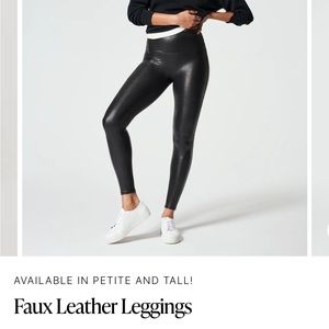 Black SPANX faux leather leggings size small